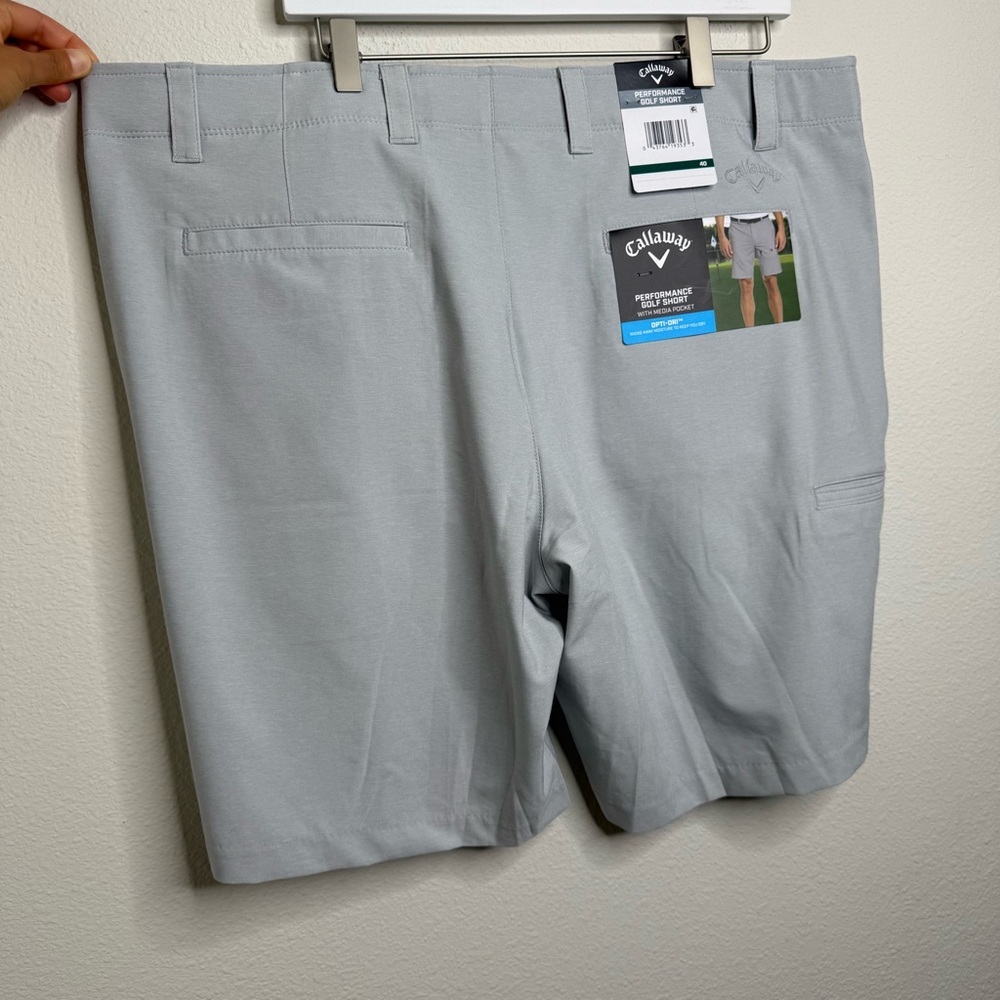 Callaway Men’s Performance Golf Shorts With Media Pocket & Opti-Dri Gray 40 NWT - Picture 3 of 15